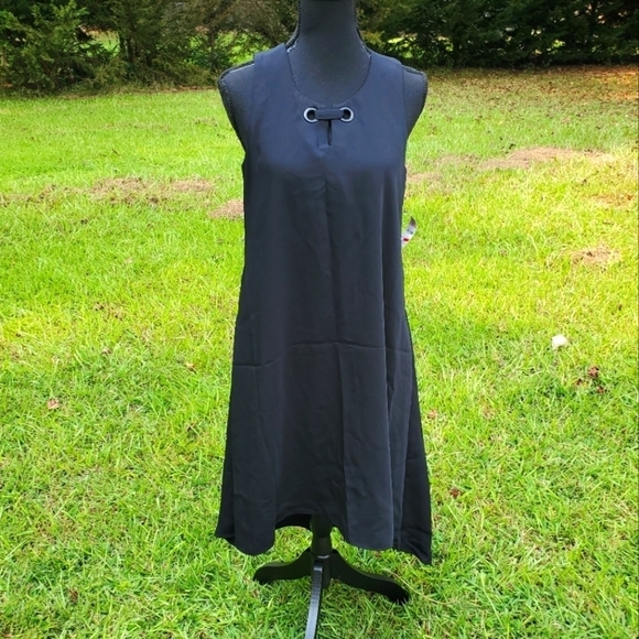 Long high-low black sleeveless Alfani dress NWT - Picture 1 of 5